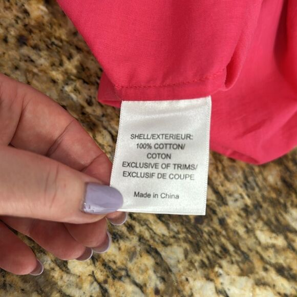 Tory Burch Claudia Long Sleeve Orange Trim Tunic Top In Pink Size 4 - Picture 6 of 11